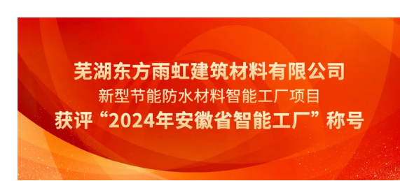 星空体育：芜湖东方雨虹获评“2024年安徽省智能工厂”称号(图1)